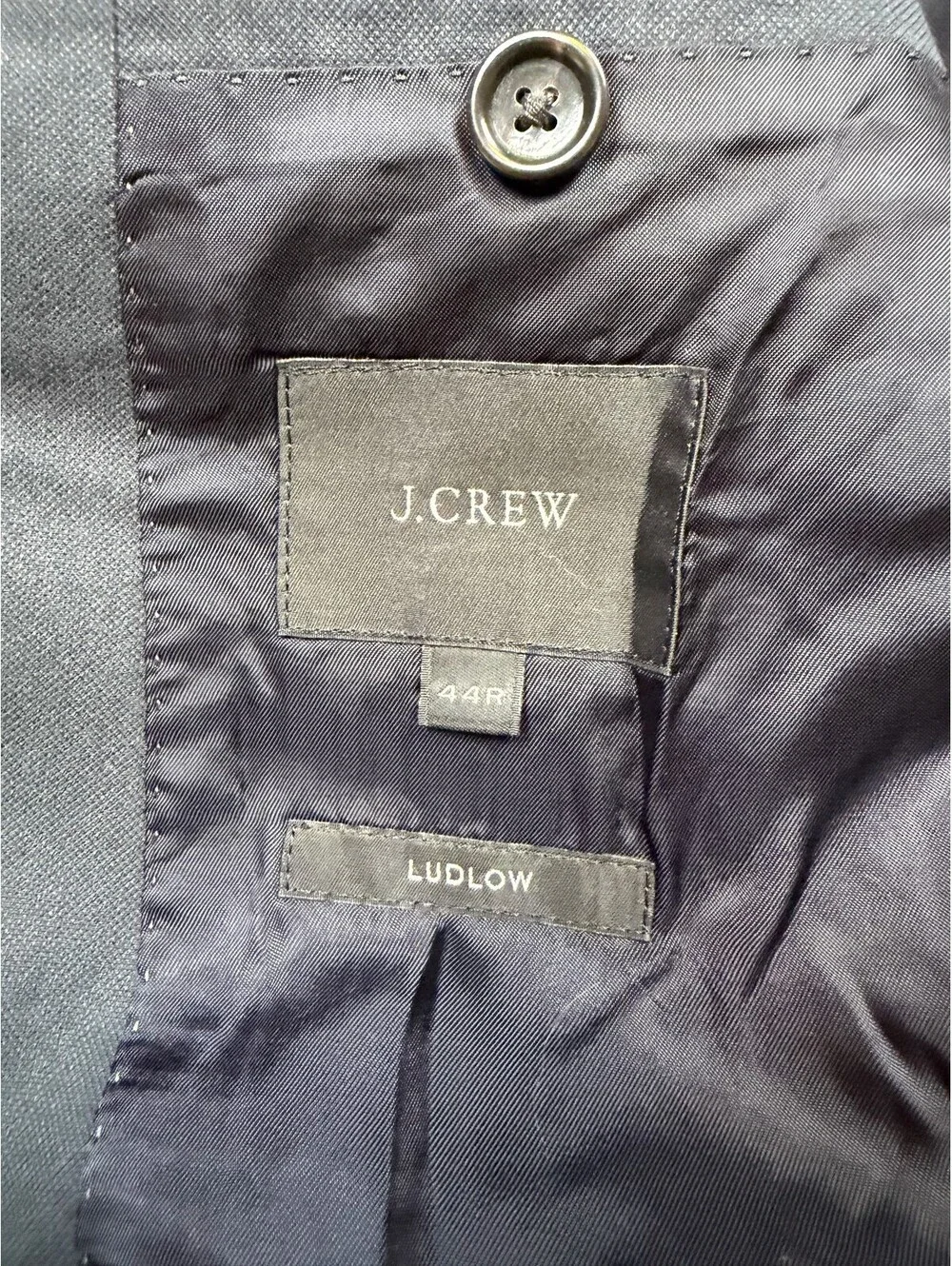 J.Crew Ludlow Blazer Men’s 44R Navy Blue Italian Cotton Tollegno 1900 Jacket